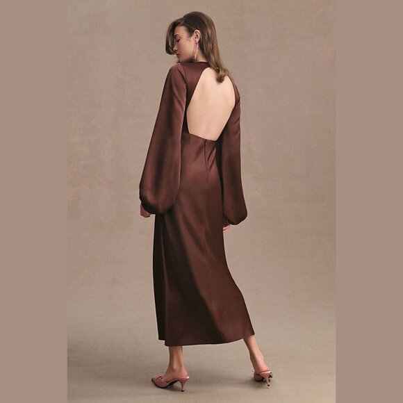 Significant Other Demi Backless Long-Sleeve Column Gown Size 10 41418 - Picture 5 of 9